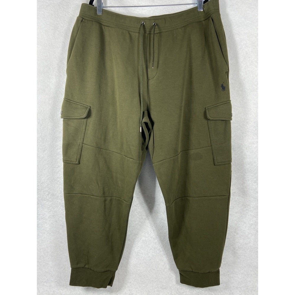Polo Ralph Lauren Joggers Pants Men's 1XB Green Cargo Drawstring 40x27
